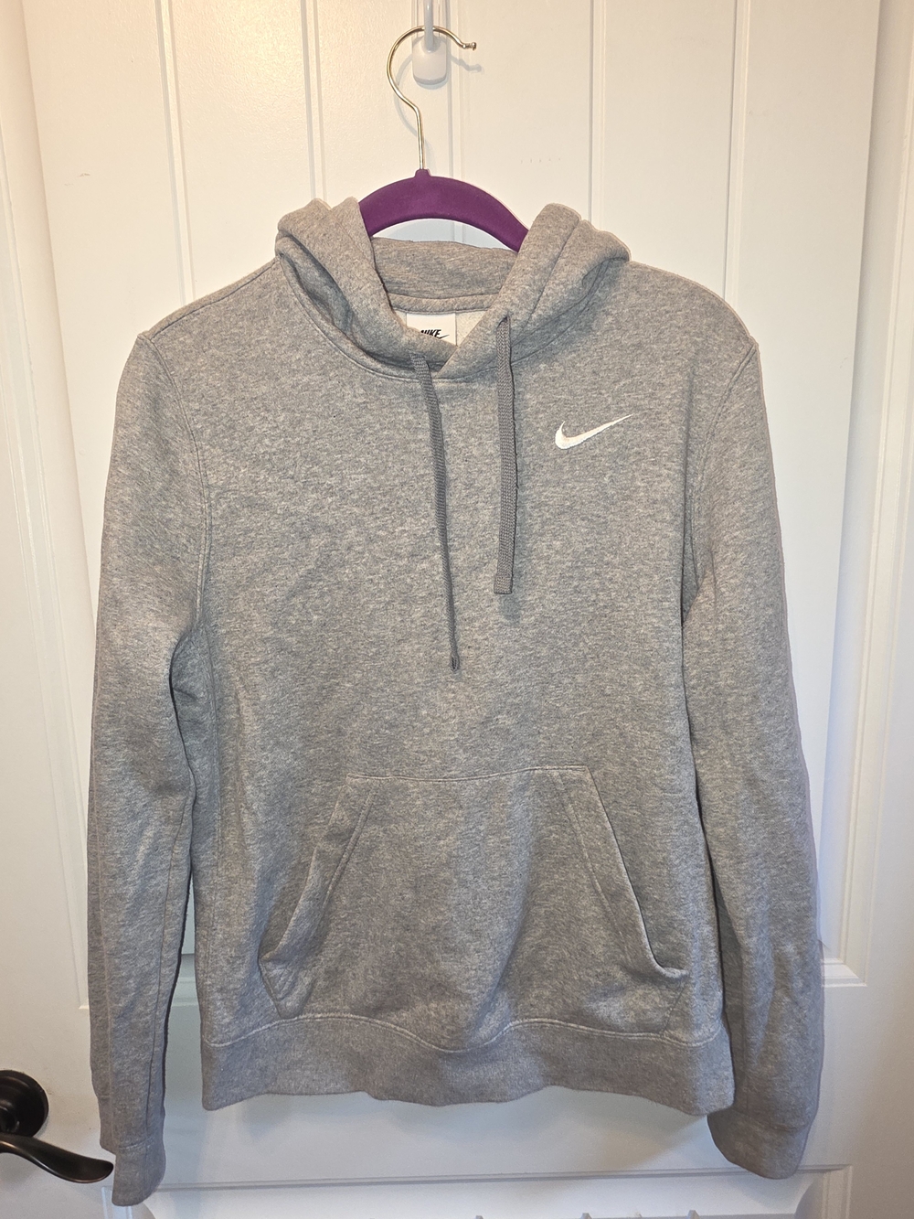 Nike Gray Pullover Hoodie with White Swoosh